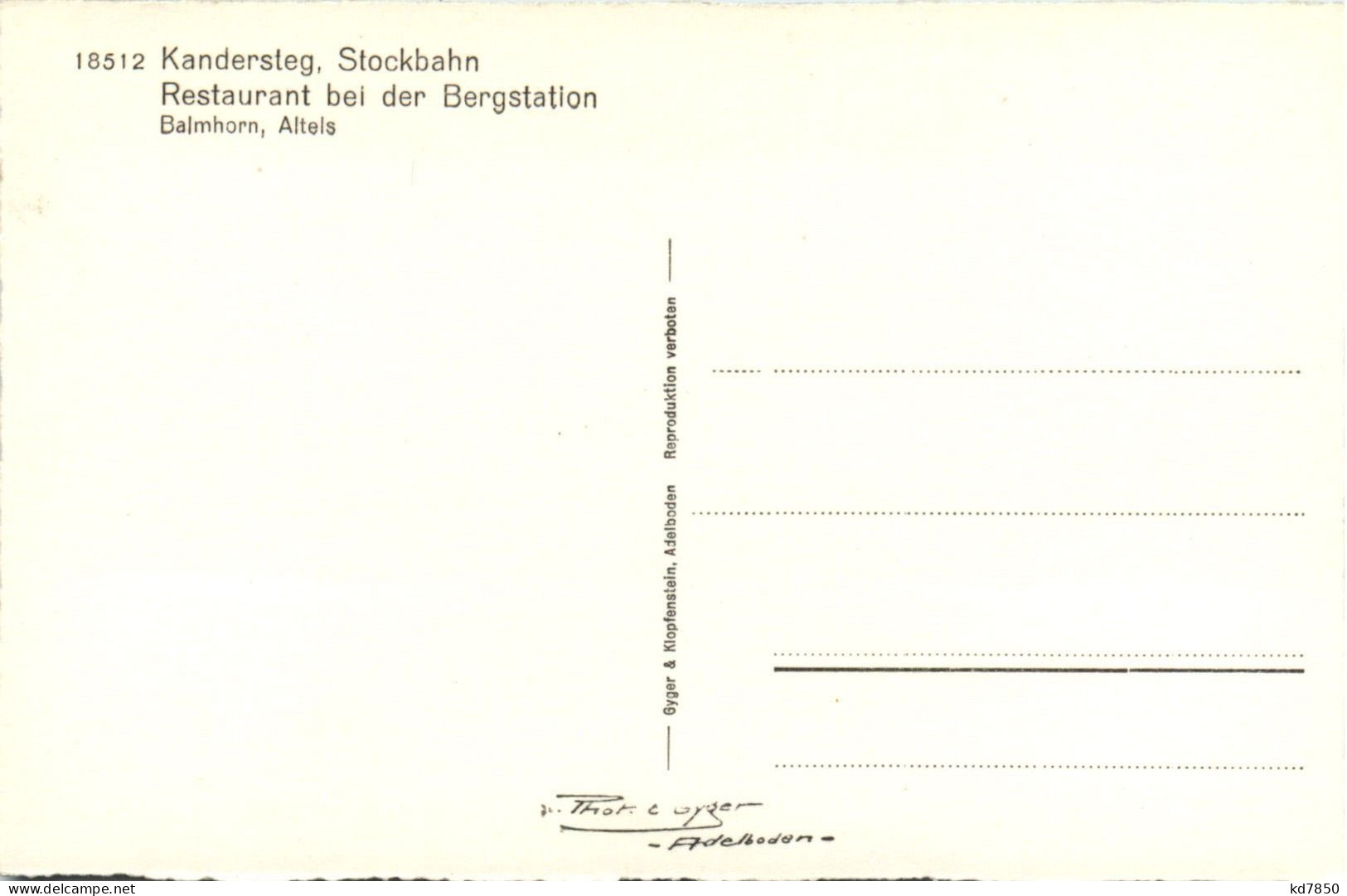 Kandersteg - Stockbahn - Restaurant Bei Der Bergstation - Kandersteg