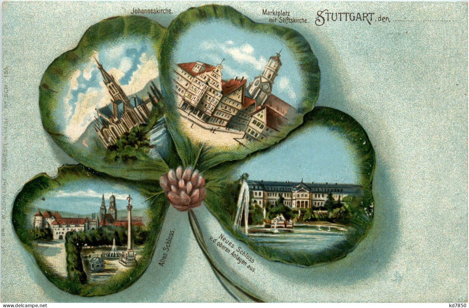 Stuttgart - Kleeblatt - Litho - Stuttgart