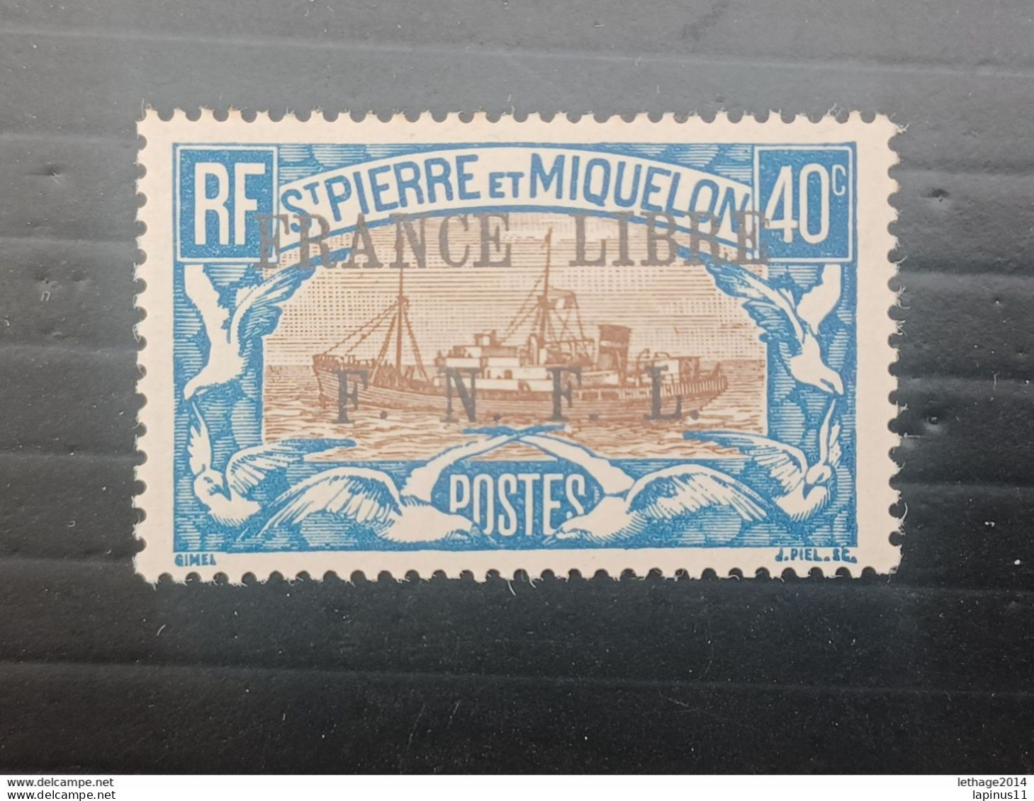 ST PIERRE ET MIQUELLON 1941 STAMPS OF 1922 OVERPRINT FRANCE LIBRE F N F L MNH - Ongebruikt