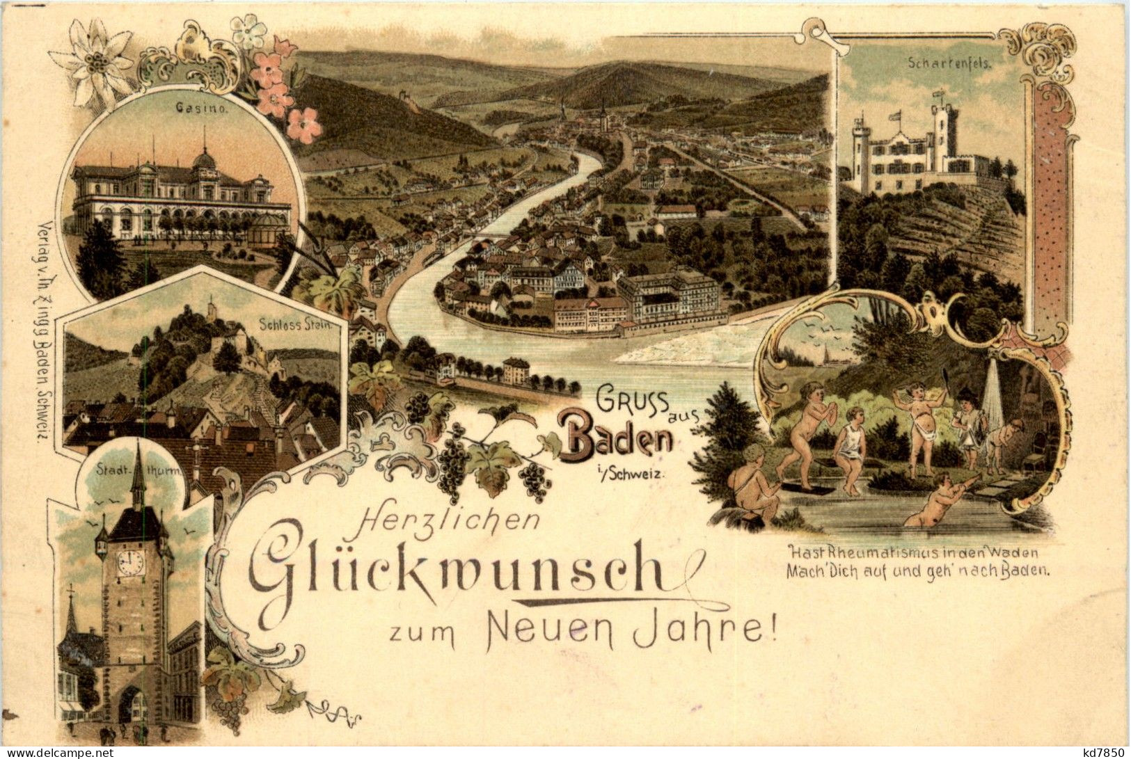 Gruss Aus Baden - Litho - Baden