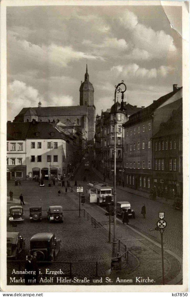 Annaberg - Markt Und Adolf Hitler Strasse - Annaberg-Buchholz