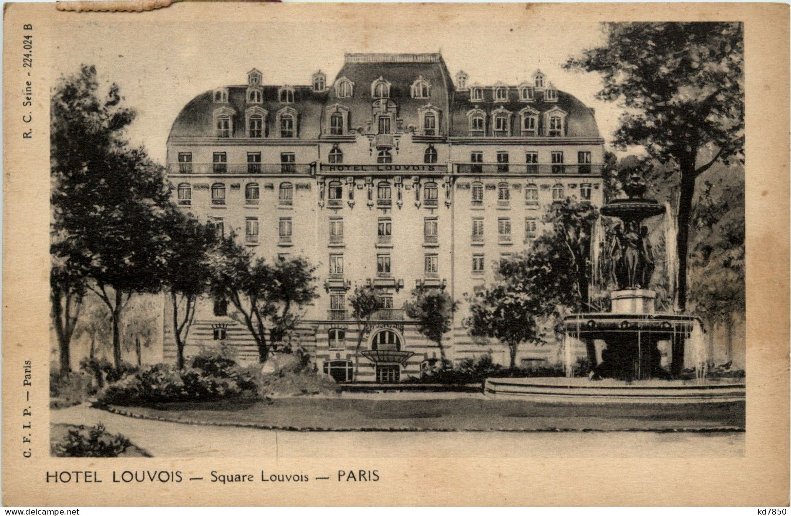 Paris - Hotel Louvois - Cafés, Hotels, Restaurants