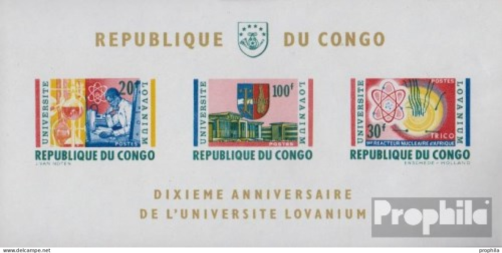 Kongo (Kinshasa) Block4 (kompl.Ausg.) Sonderabzug Postfrisch 1964 Lovanium-Universität Leopoldville - Otros & Sin Clasificación