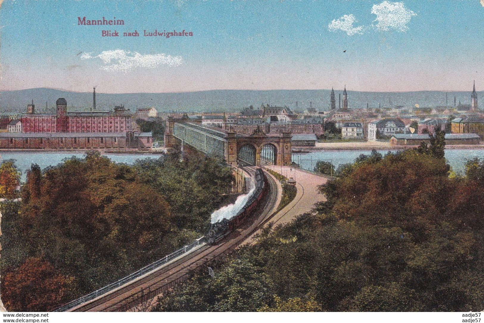 MANNHEIM, Die Rhein, Ludwigshafen Zug-train Feldpost Locomotive Stempel Mannheim Hauptbahnhof Ca 1914 - Eisenbahnen