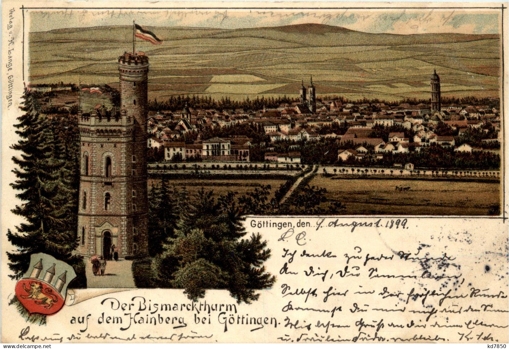 Bismarckturm Auf Dem Hainberg Bei Göttingen - Litho - Göttingen
