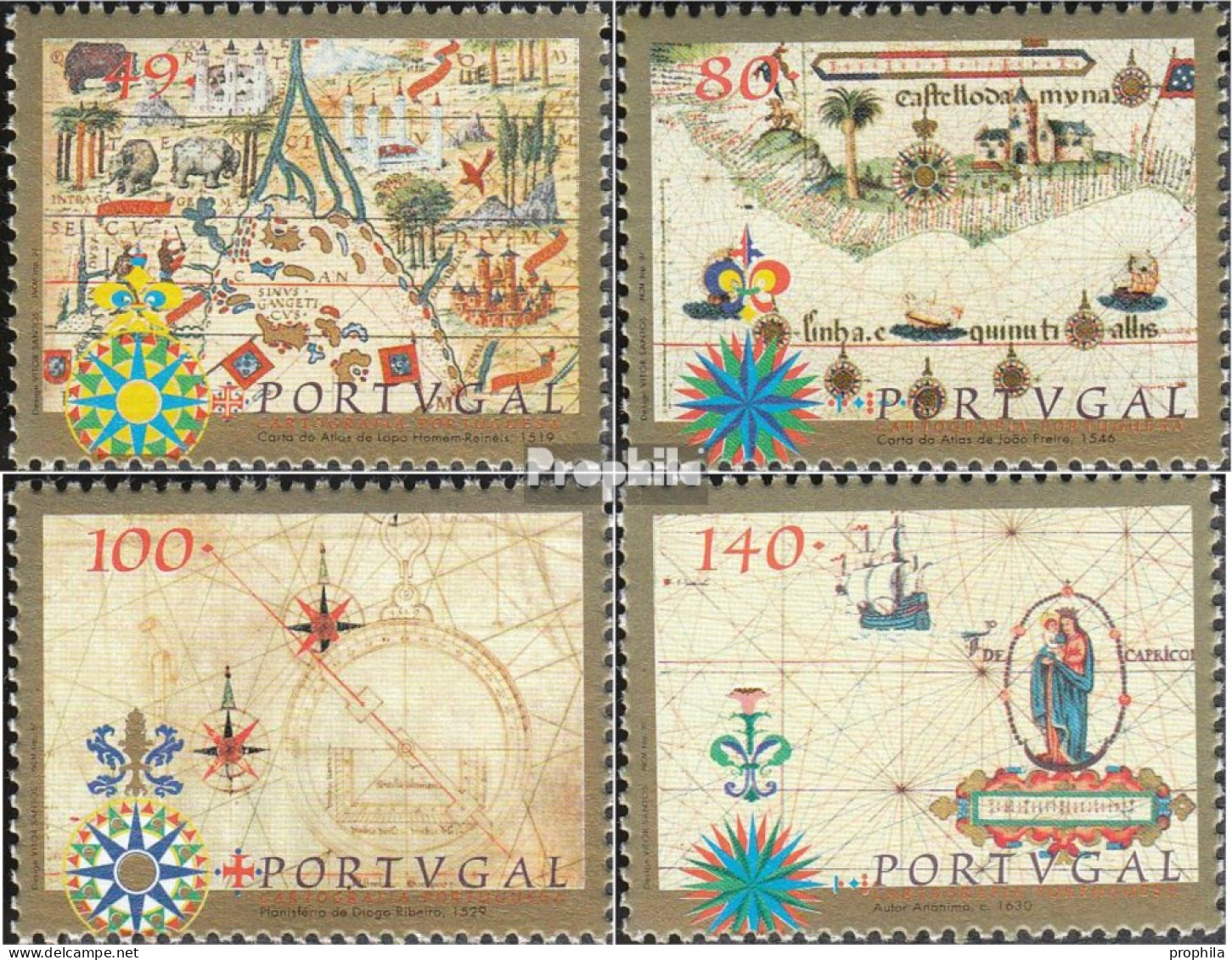 Portugal 2214-2217 (kompl.Ausg.) Postfrisch 1997 Kartographie - Ungebraucht