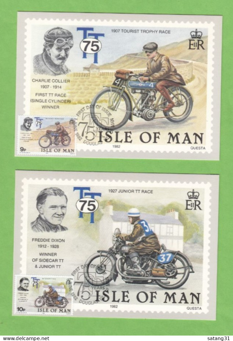 25 EME ANNIVERSAIRE DES COURSES DE MOTOS "TOURIST TROPHY",SERIE De 5 CARTES MAXIMUM,1982. - Man (Insel)