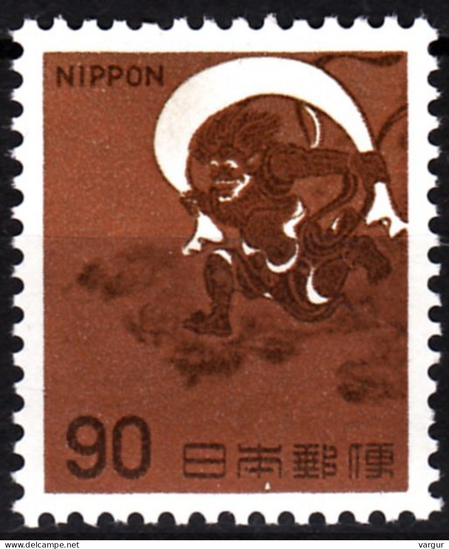 JAPAN 1966 Definitive With NIPPON: ART Painting. God Of Winds 90Y, MNH - Gravuren