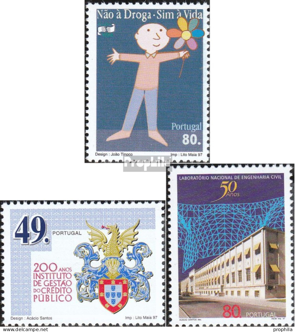 Portugal 2172A,2173,2205 (kompl.Ausg.) Postfrisch 1997 Anti-Drogen-Kampagne, Kredit, LNEC - Nuevos