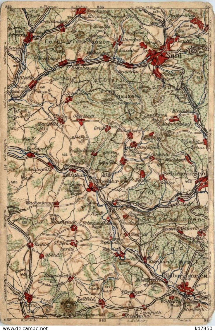 Suhl - Landkarte Map - Suhl