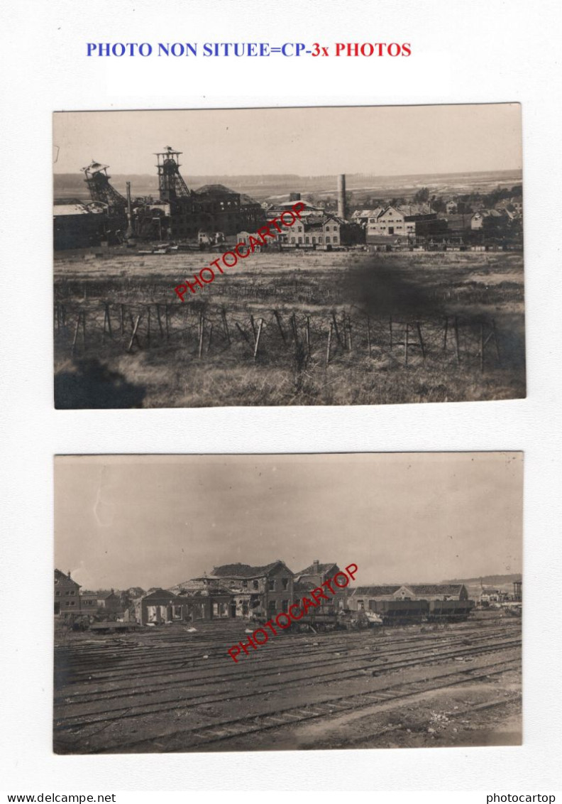 PHOTO NON SITUEE-Puit De MINE-GARE-3x PHOTOS Allemandes (comme CP)-GUERRE 14-18-1 WK-MILITARIA- - Weltkrieg 1914-18