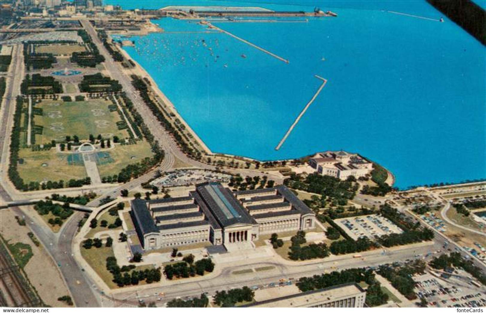 73881146 Chicago_Illinois Aerial View Grant Park Chicago Museum Shedd Aquarium - Autres & Non Classés