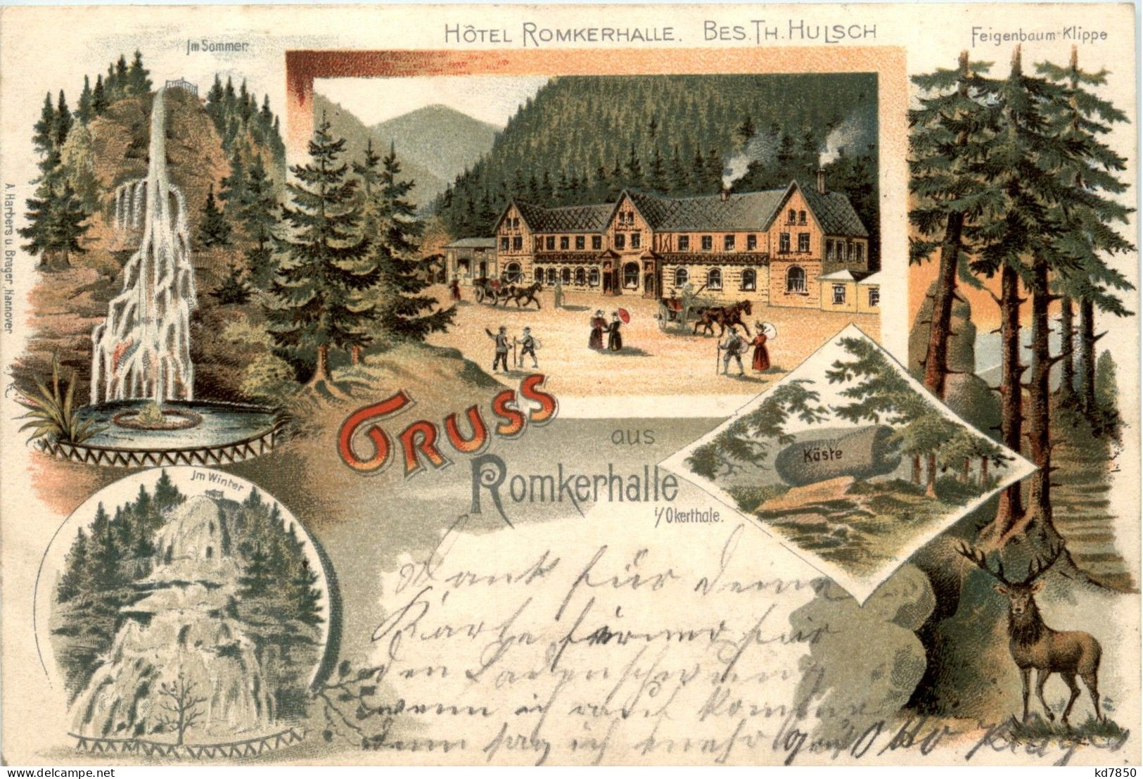 Gruss Aus Romkerhall Im Okerthal - Litho - Goslar