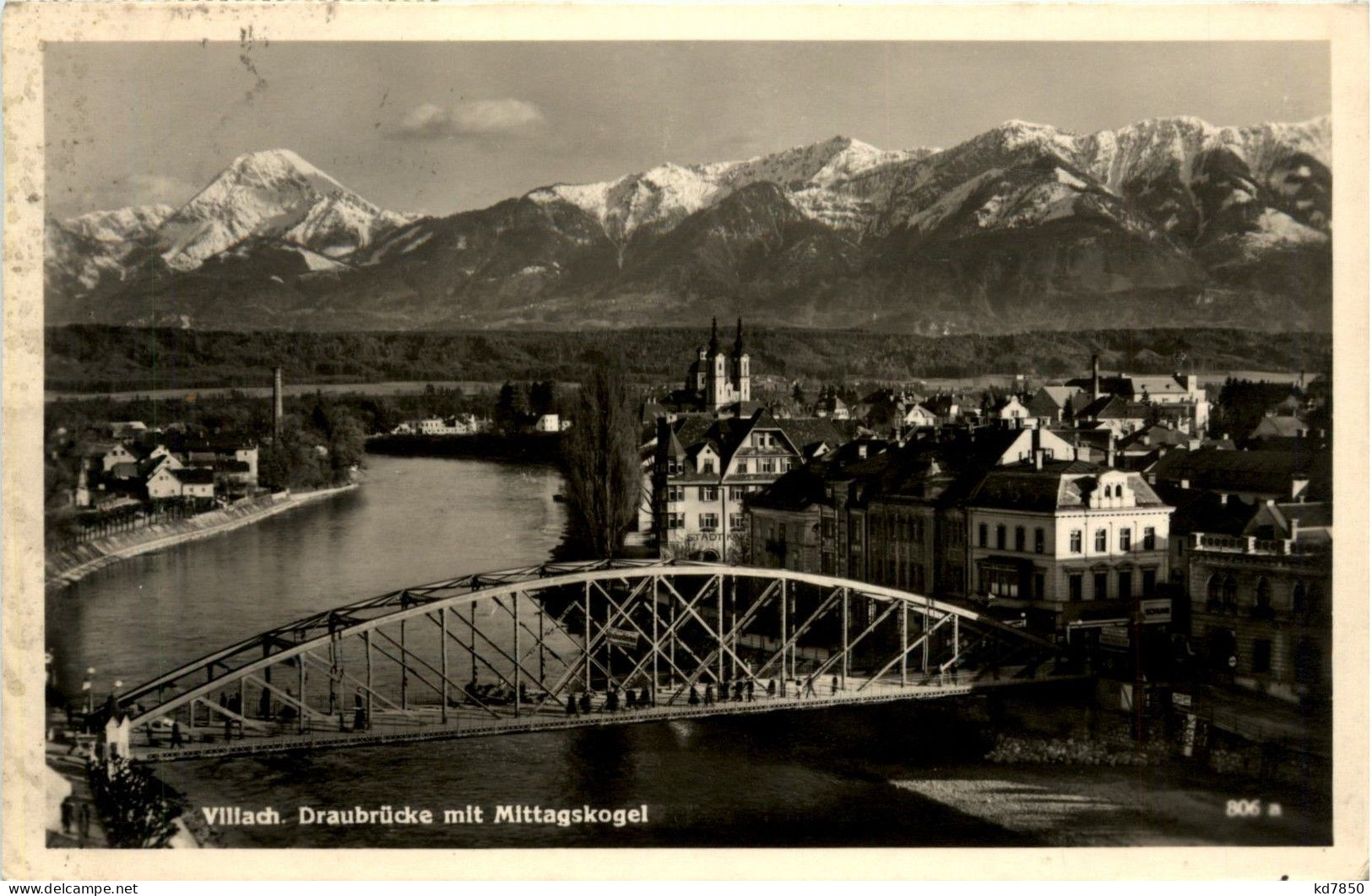 Villach/Kärnten - Villach, Draubrücke Mit Mittagskogel - Villach