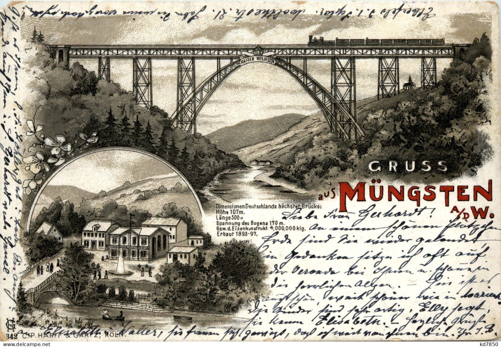 Gruss Aus Müngsten - Litho - Wuppertal