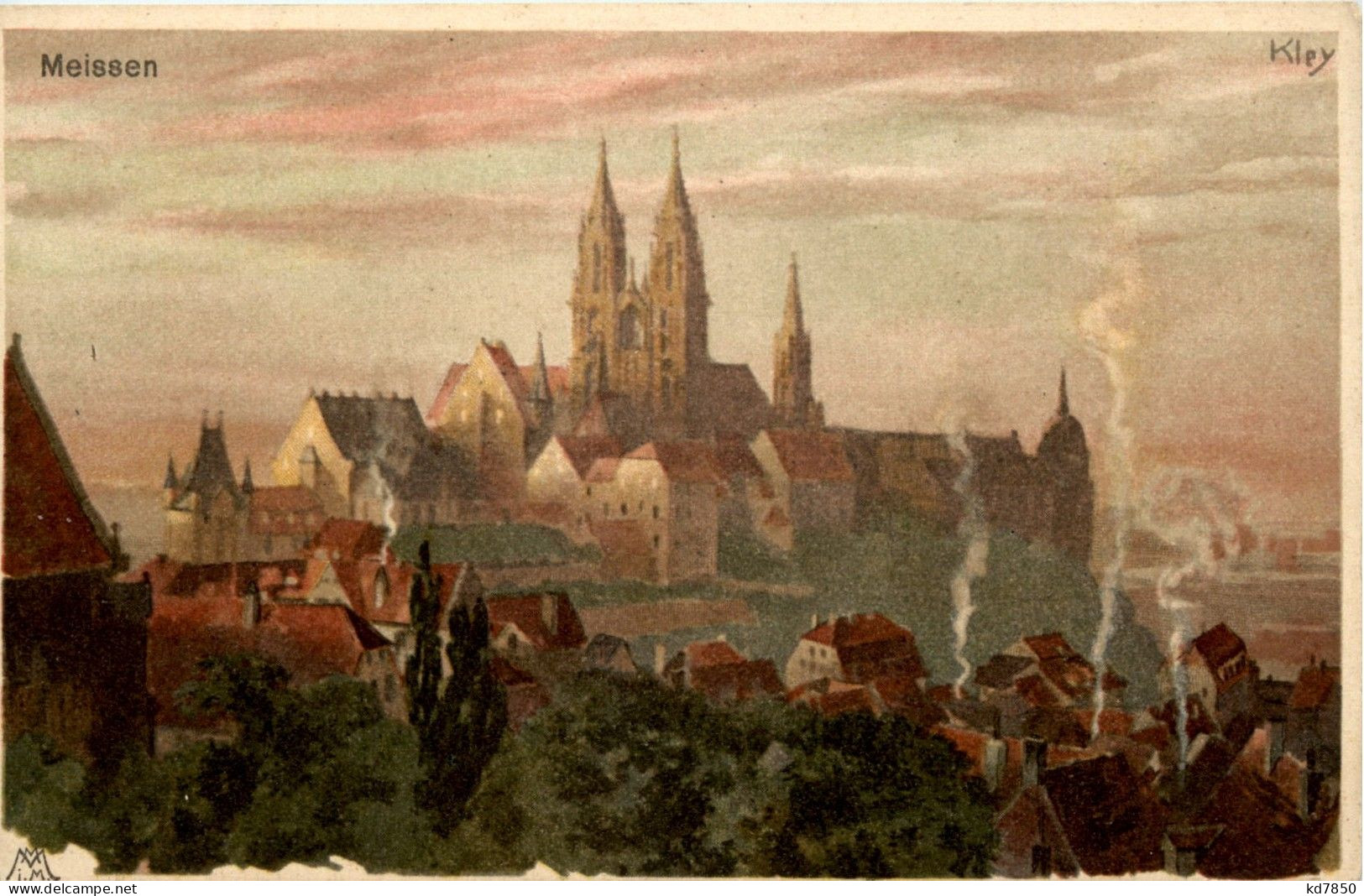 Meissen - Künstlerkarte Sign Kley - Litho - Meissen