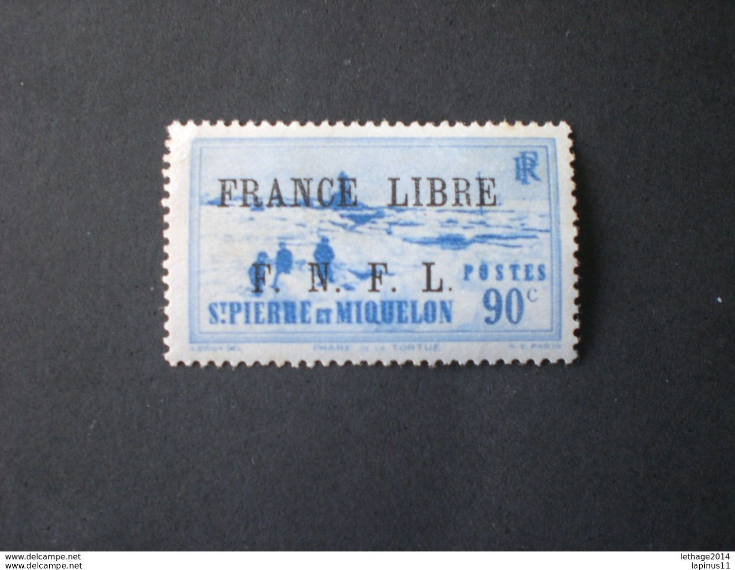 ST. PIERRE ET MIQUELON 1941 TIMBRES 1938-39 SURCHARGE FRANCE LIBRE F.N.F.L. YVERT N. 262 MNH - Unused Stamps