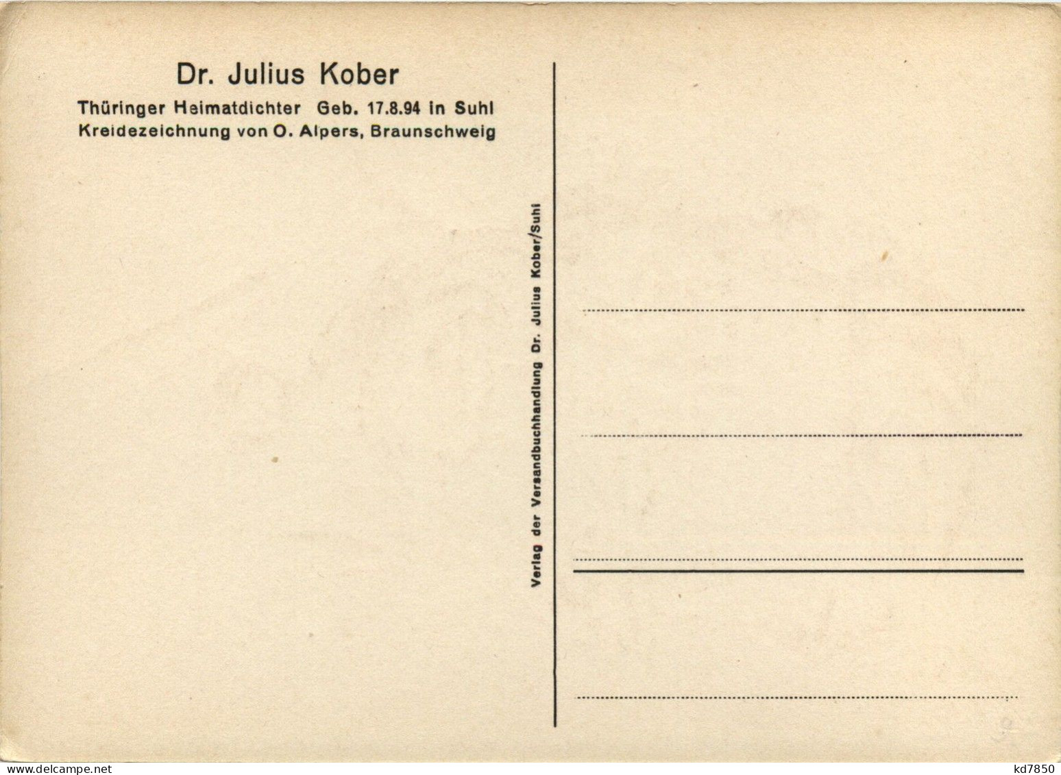 Dr. Julius Kobler - Suhl Heimatdichter - Suhl