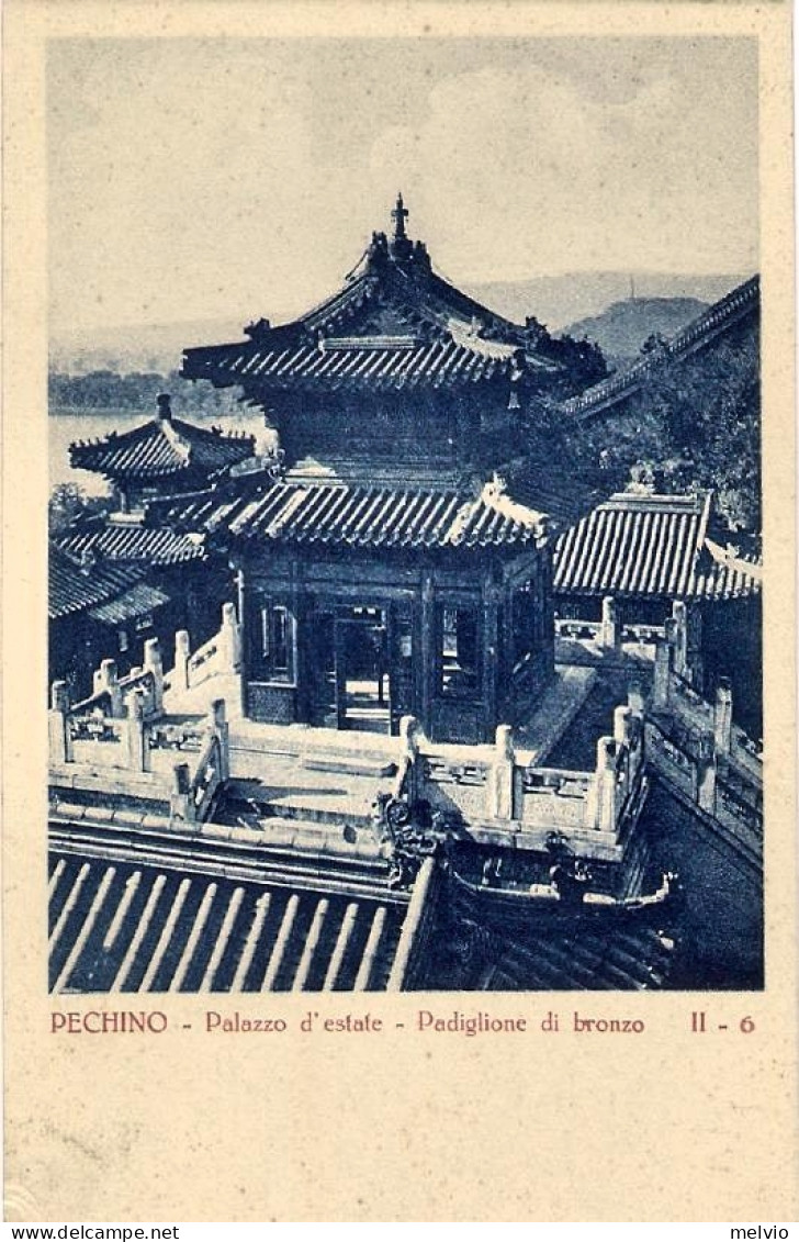 1920circa-Cina Cartolina Illustrata Nuova "Pechino Palazzo D'estate-padiglione D - China