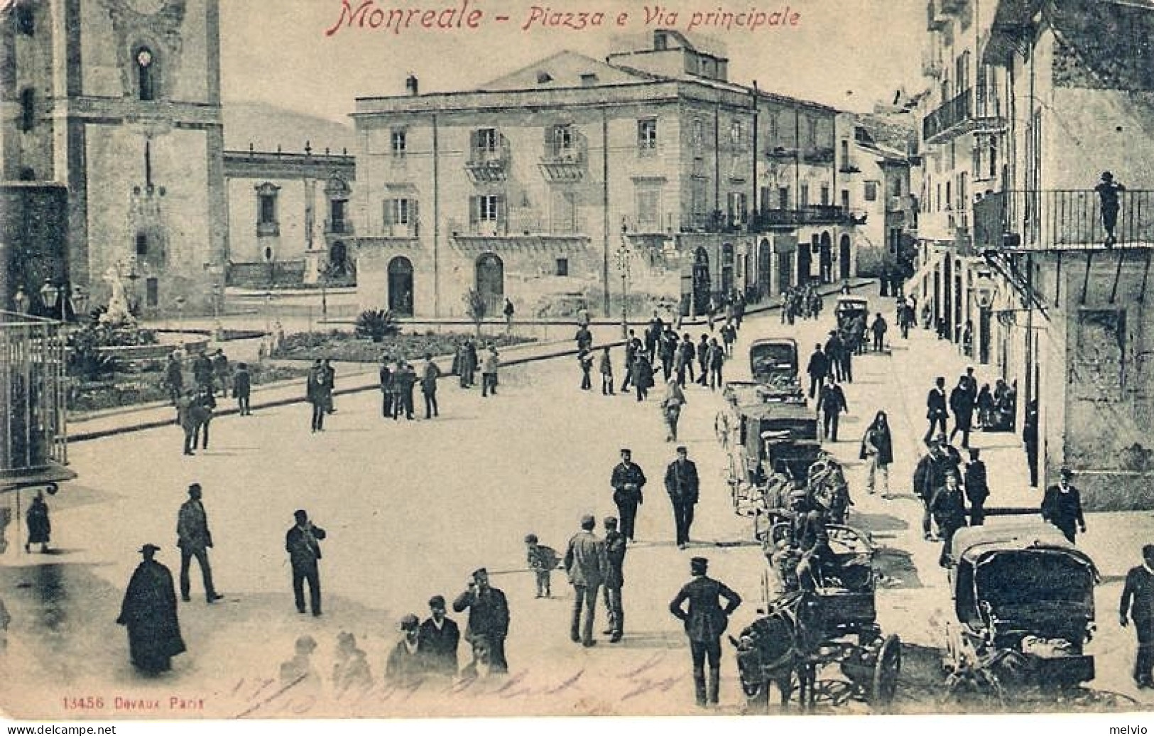 1901-"Monreale Piazza E Via Principale"annullo Tondo Riquadrato Di Monreale - Palermo