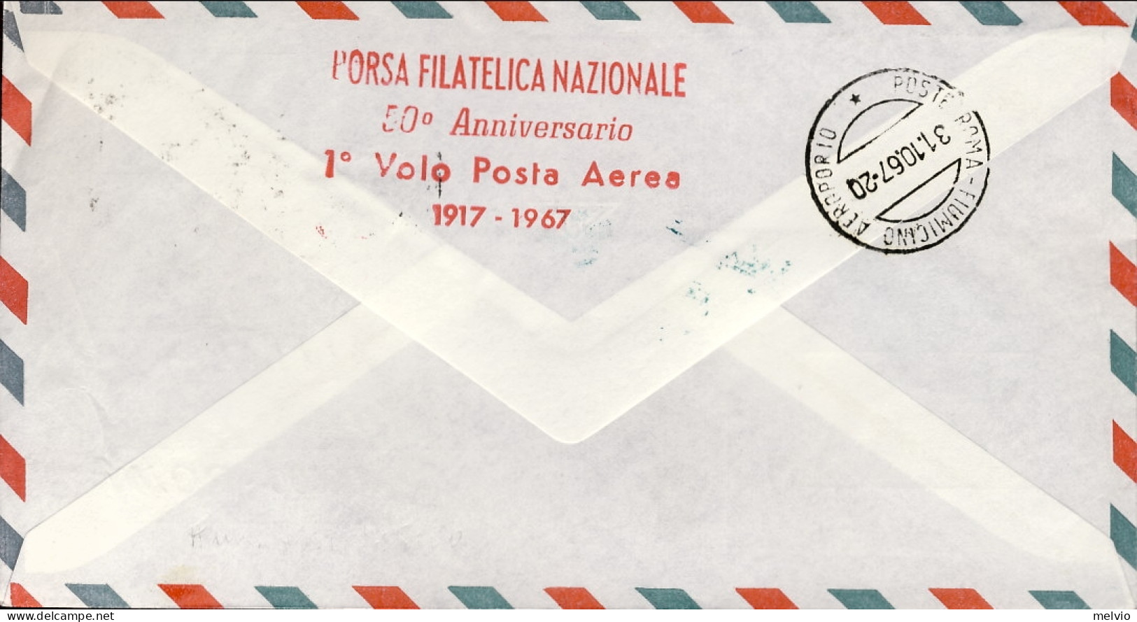 1967-Cinquantenario Del Primo Francobollo Di Posta Aerea Emesso Nel Mondo Volo A - Erinnofilia