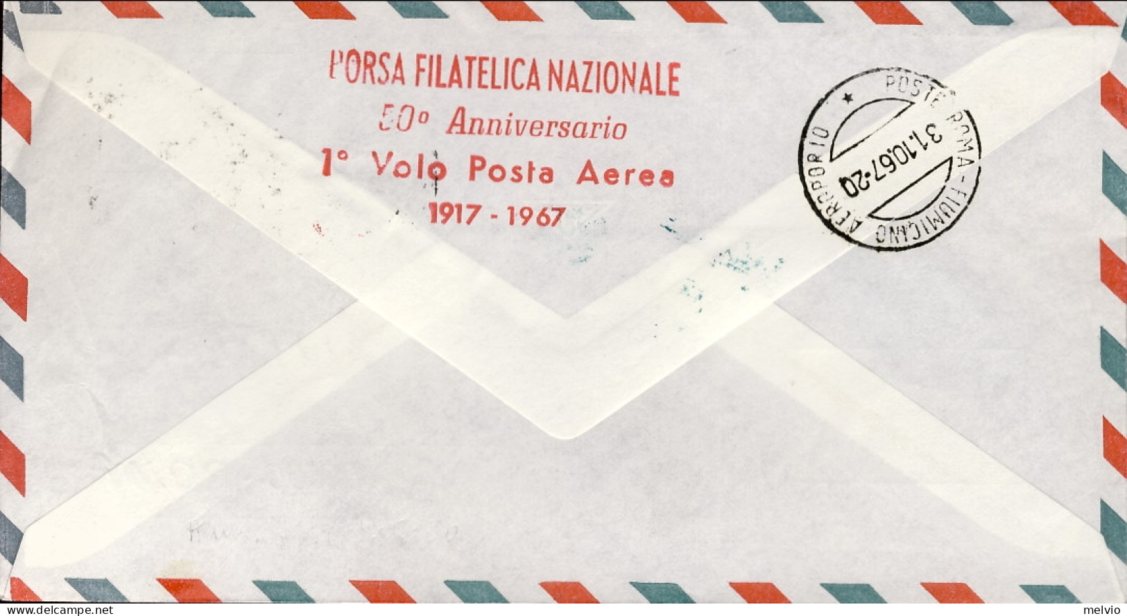 1967-Cinquantenario Del Primo Francobollo Di Posta Aerea Emesso Nel Mondo Volo A - Erinnophilie