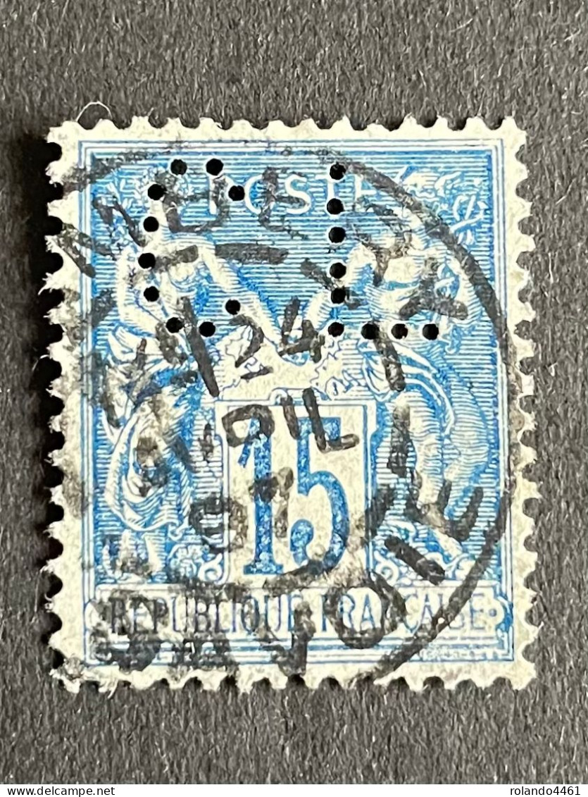 FRANCE C N° 90 Sage CL 218 Beau Cachet De Chambery Perforé Perforés Perfins Perfin Superbe ! - Autres & Non Classés