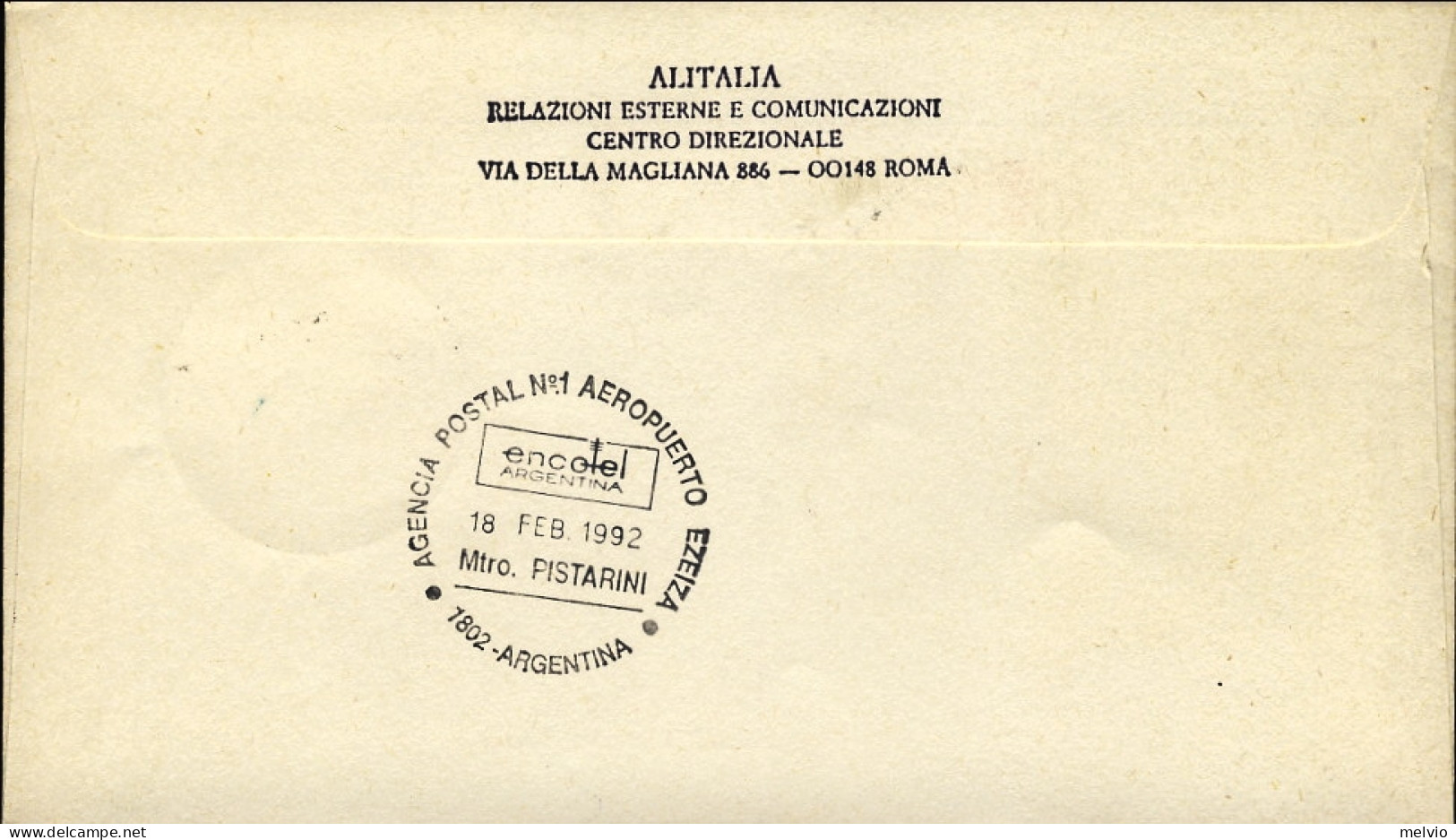 San Marino-1991 Alitalia Illustrato Con Bollo Dispaccio Aereo Straordinario AZ 5 - Corréo Aéreo