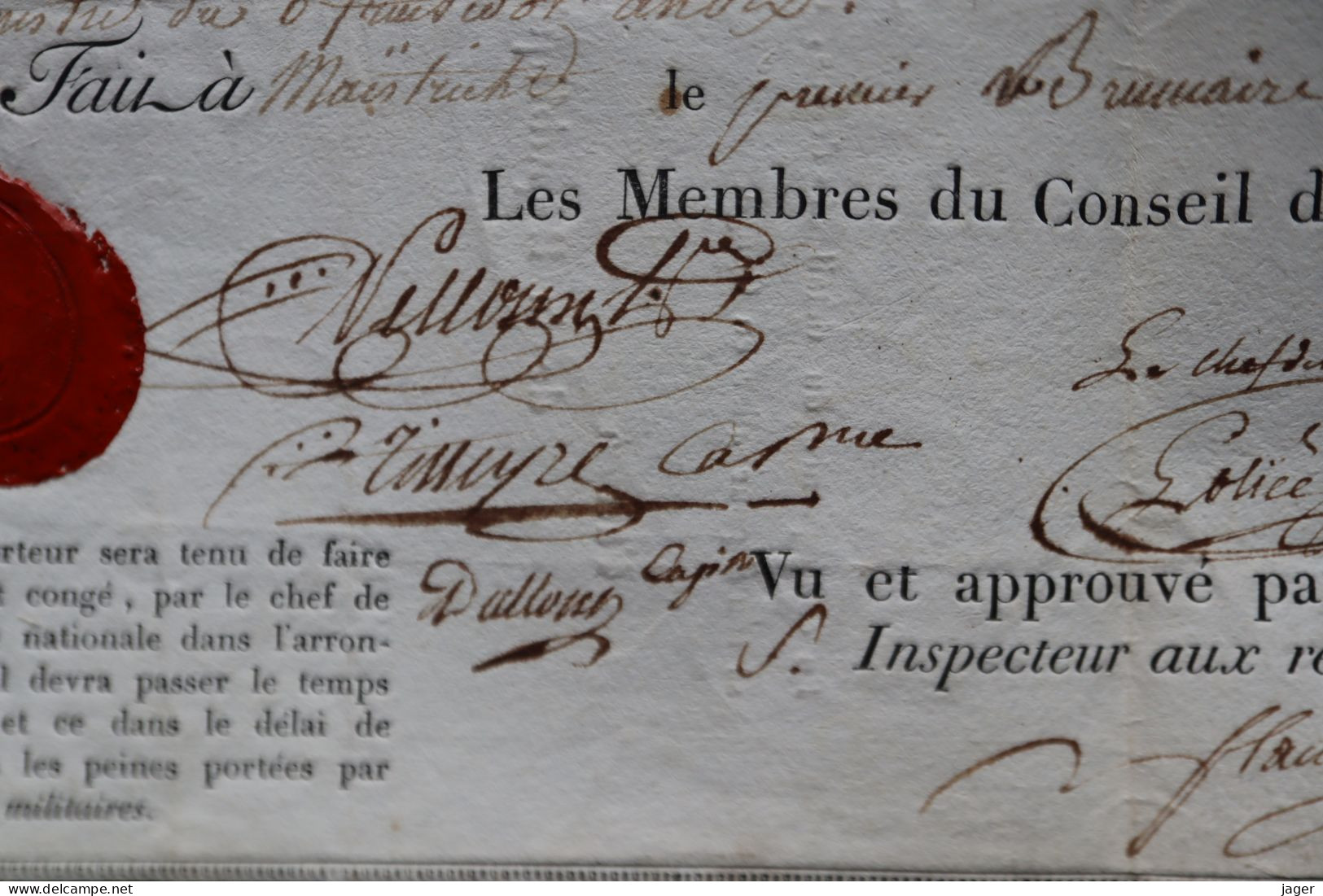 An 11  Congé  Du 110 1/2 Brigade  Capitaine BEAURAIN    Autographes Général De La Révolution    Lot 3 - Historische Dokumente