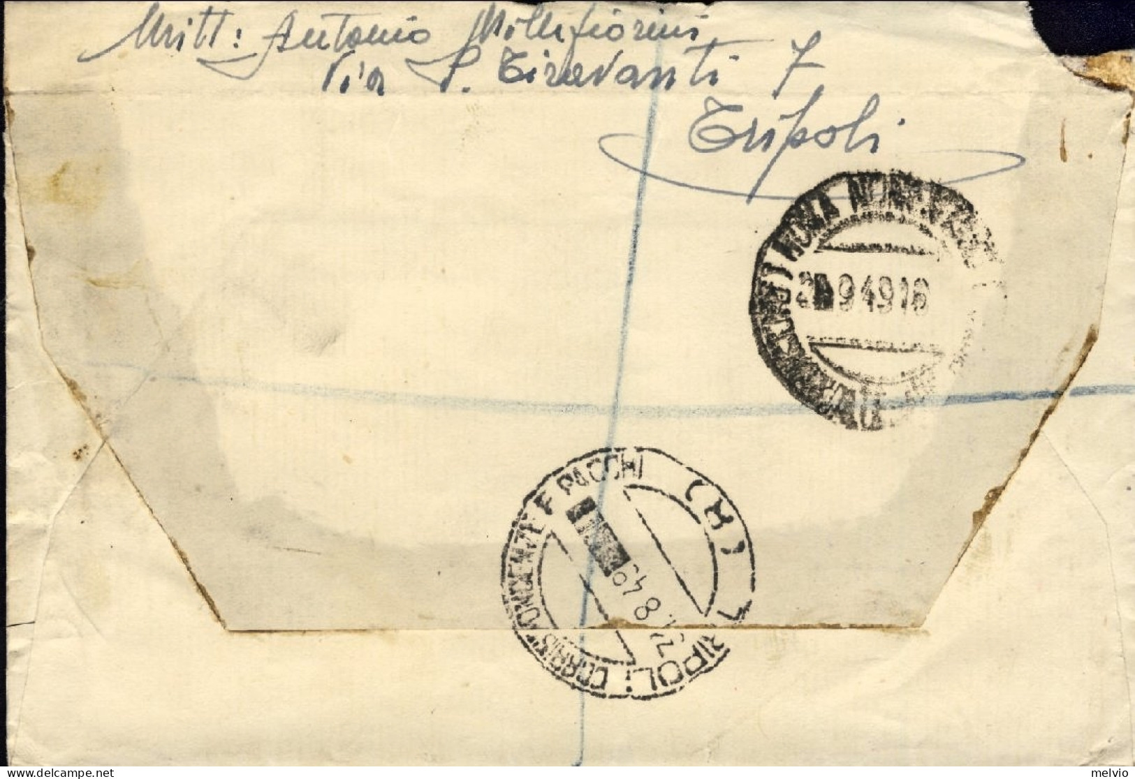 1950-Tripolitania Occupazione Inglese B.M.A. Cat.Sassone Euro 450, Lettera Aerea - Tripolitaine