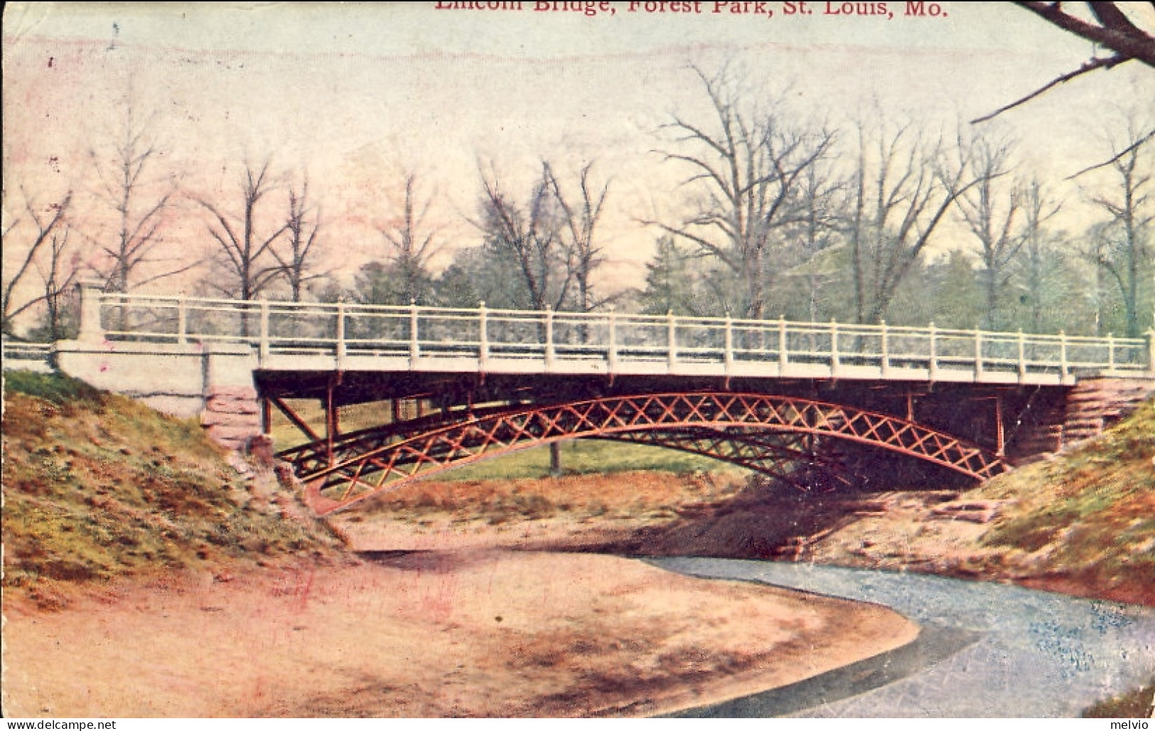 1911-U.S.A. Cartolina "Lincoln Bridge-Forest Park"affr. 1c.verde Franklyn Con Il - Lettres & Documents