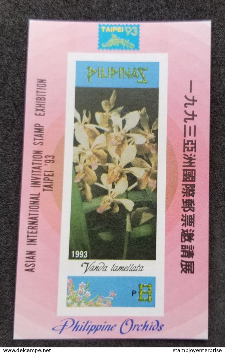 Philippines Orchids 1993 Flower Flowers Flora Orchid (ms) MNH *Taiwan TAIPEI '93 *imperf - Philippinen