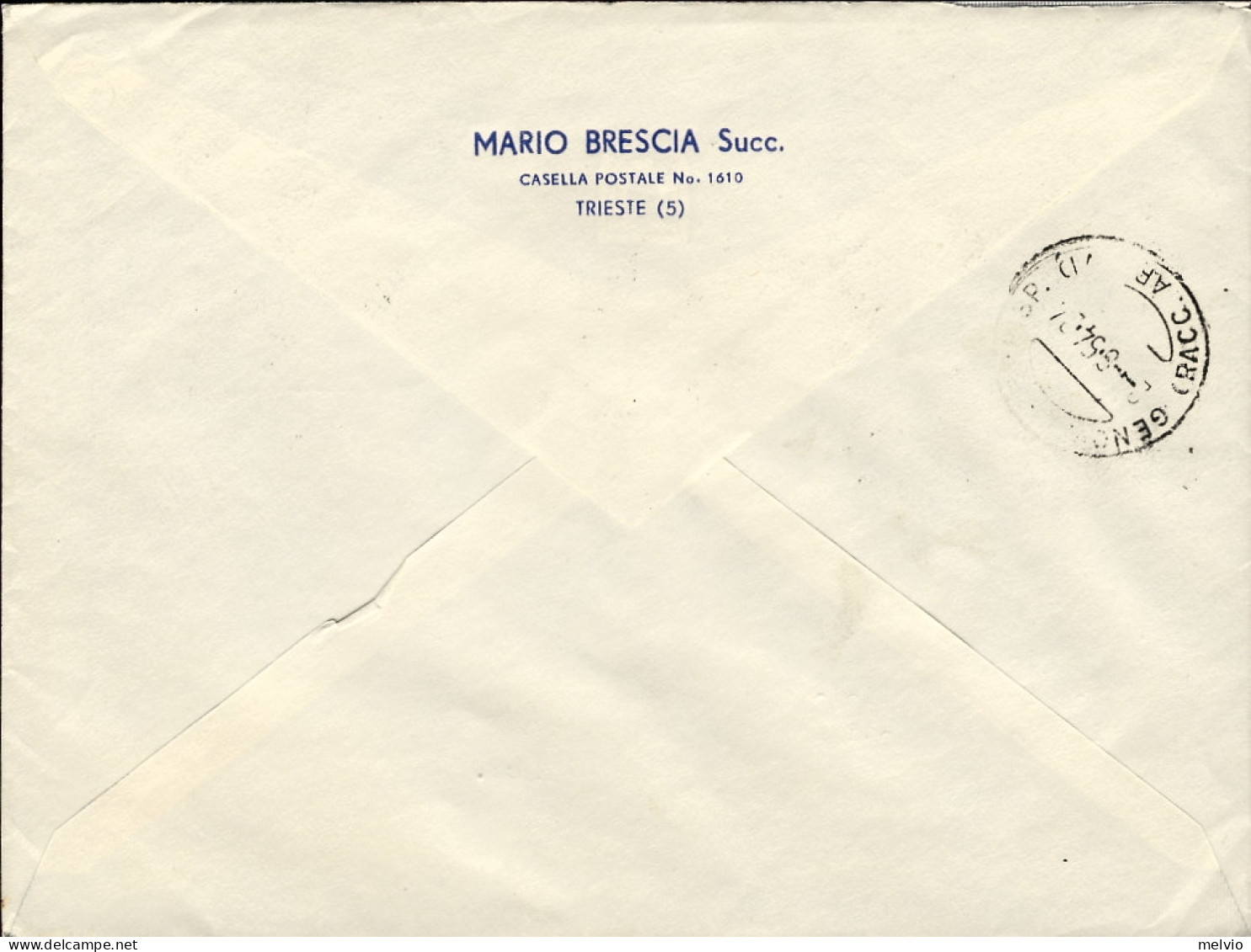 1954-Trieste A Racc. In Perfetta Tariffa L.105 Affr. Due Coppie L.25 Decennale R - Storia Postale