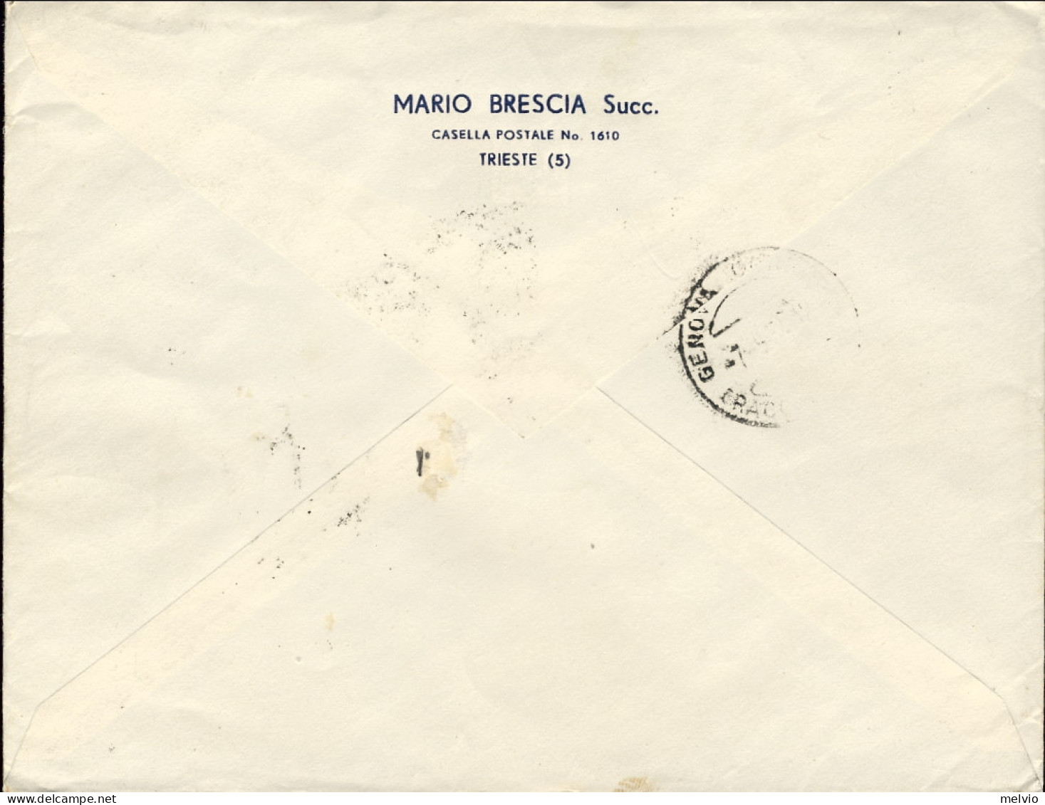 1954-Trieste A Lettera Raccomandata In Perfetta Tariffa Per L.105 Affr. L.5 Sira - Marcophilie