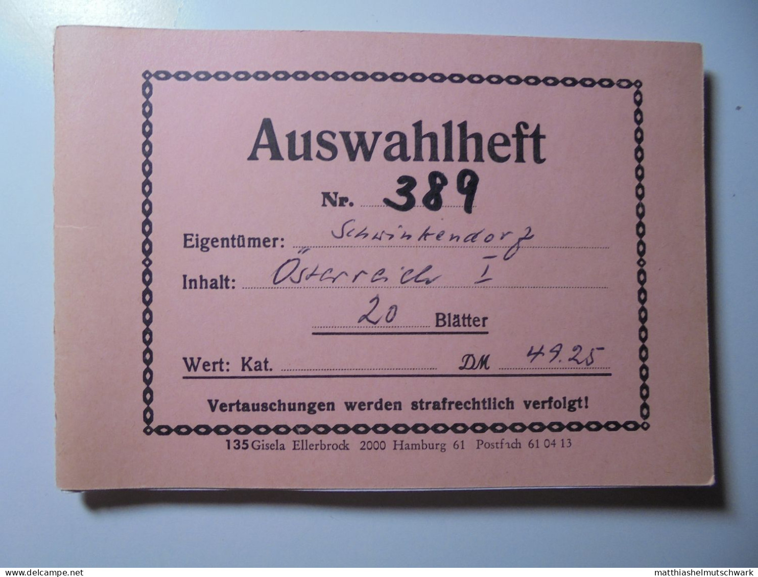 Auswahlheft Nr. 389 20 Blätter 105 Briefmarken  Österreich Ca. 1868-1934-1936/Mi Nr. 37 I-575, Unvollst - Verzamelingen