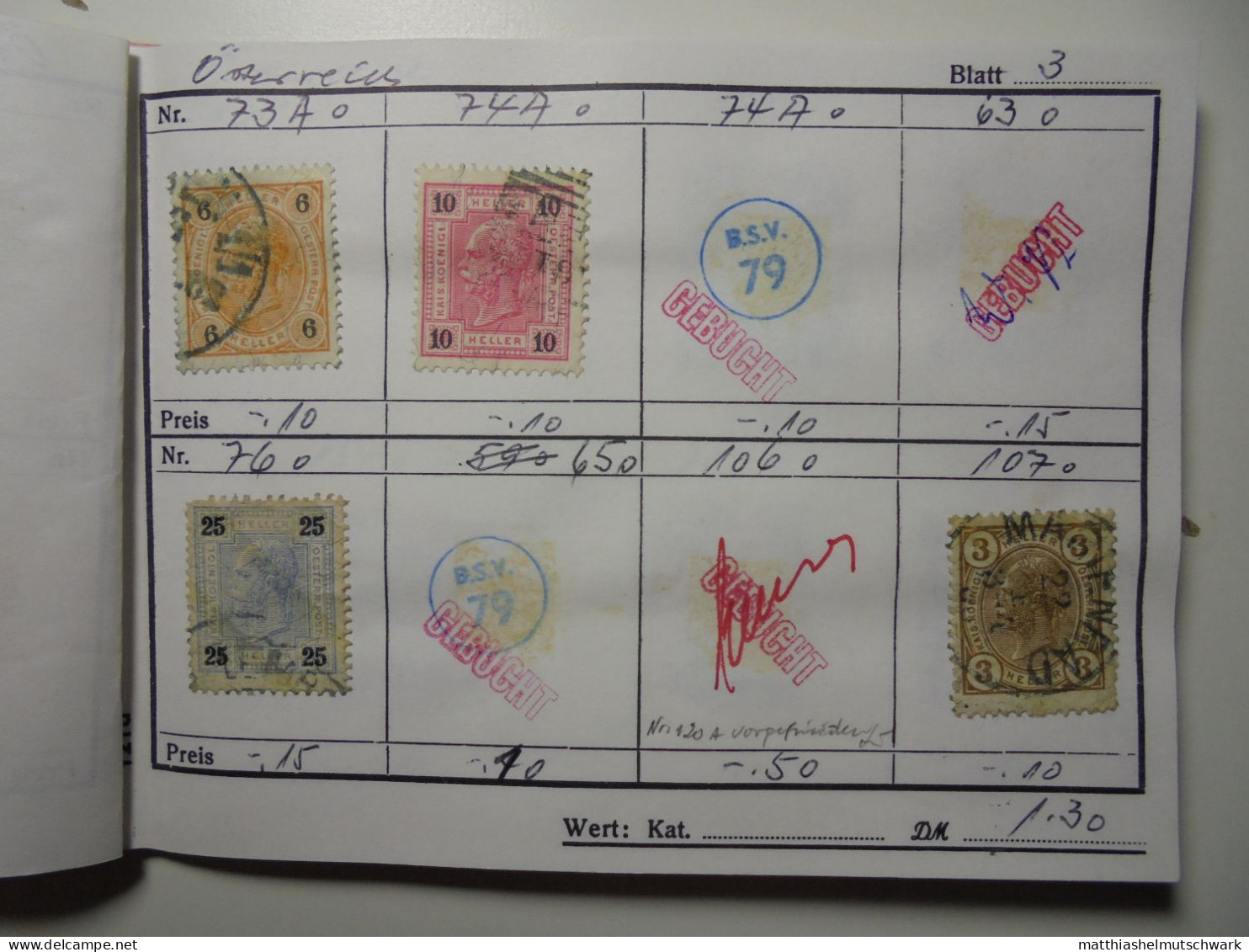 Auswahlheft Nr. 389 20 Blätter 105 Briefmarken  Österreich Ca. 1868-1934-1936/Mi Nr. 37 I-575, Unvollst - Collezioni