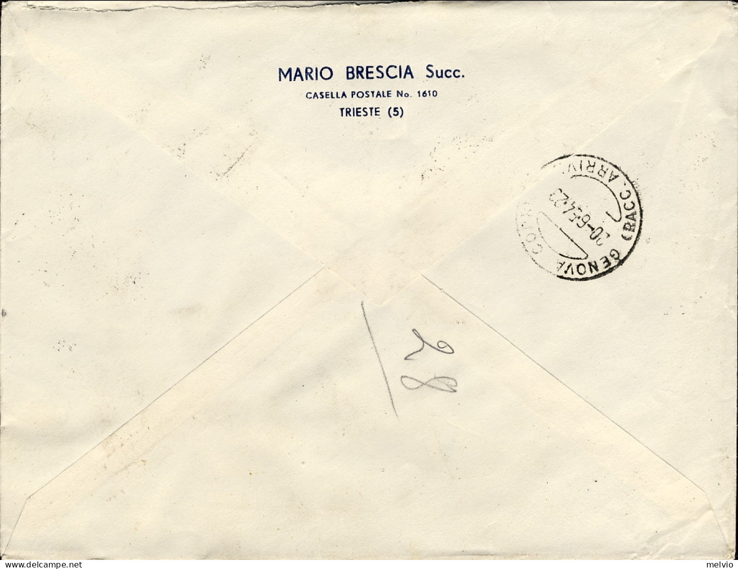 1954-Trieste A Racc. In Perfetta Tariffa L.105 Affr. Striscia Di Quattro L. 25 C - Marcophilia