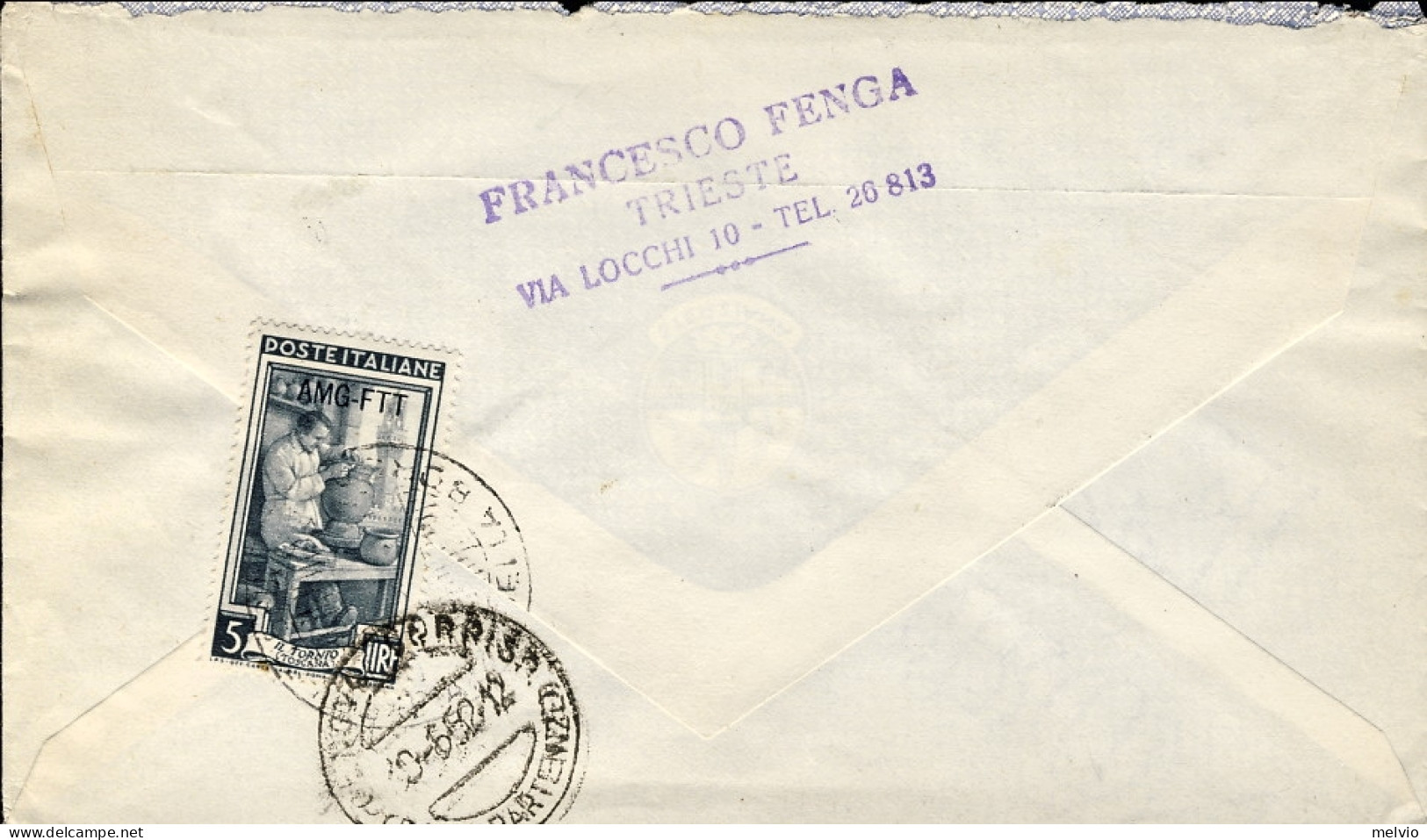 1952-Trieste A Lettera Racc. In Perfetta Tariffa Per L.105 Affr. Due Coppie L.25 - Poststempel