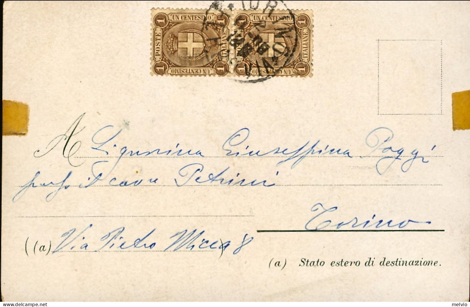 1900-cat.Sassone Euro 42,5 Cartolina Illustrata "coppia D'innamorati" Affrancata - Marcofilie