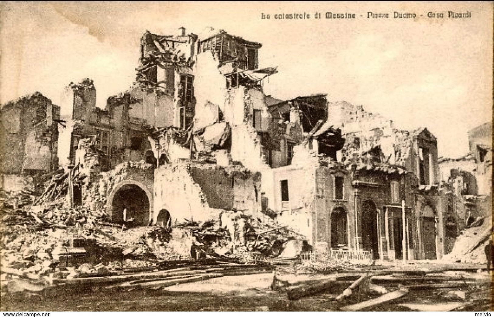 1908-"La Catastrofe Di Messina-Piazza Duomo Casa Picardi" - Marsala