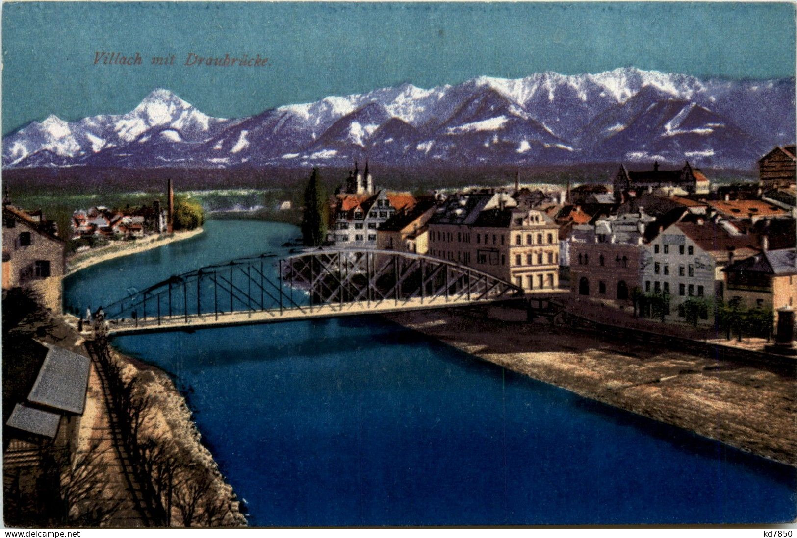 Villach/Kärnten - Villach, Mit Draubrücke - Villach