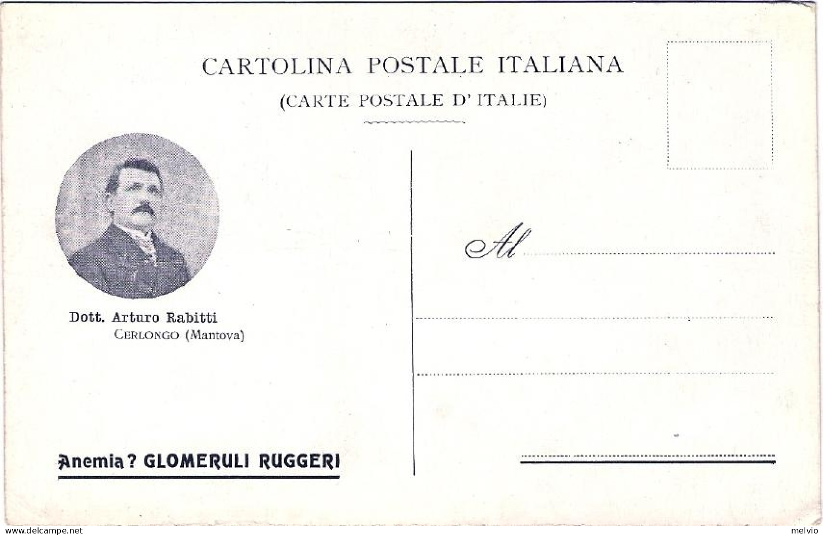 1920circa-cartolina Postale Artistica Pubblicitaria A Stampa Dott.Rabitti Cerlon - Mantova