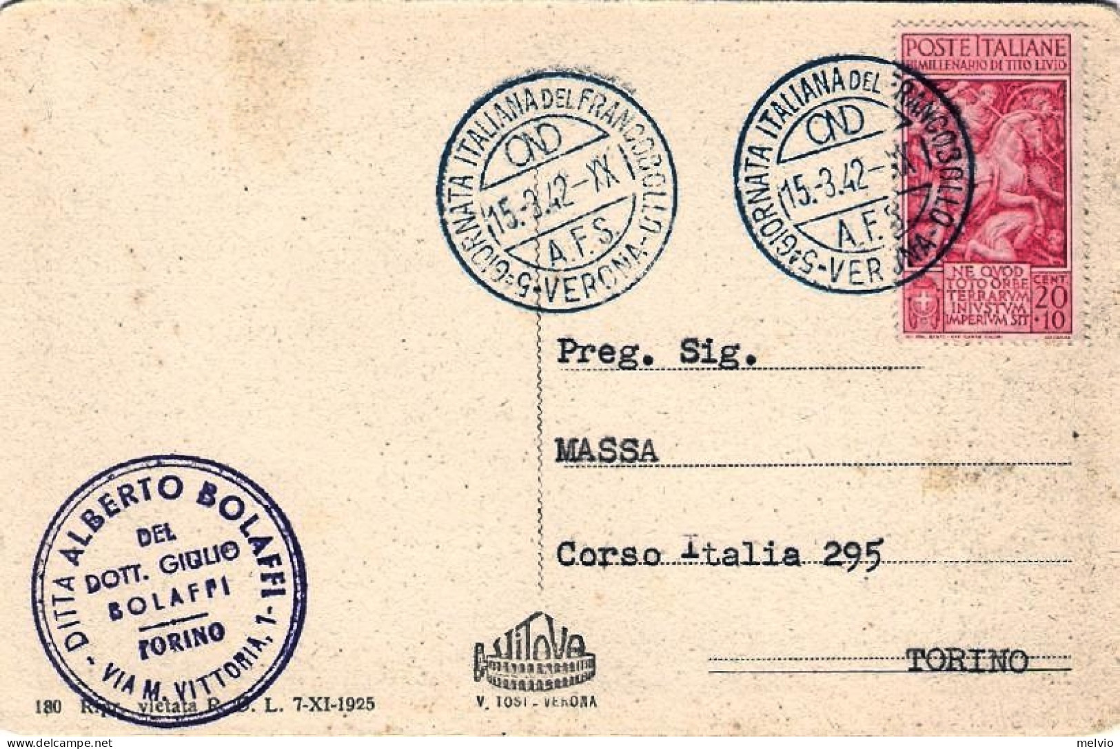 1942-cartolina Verona Piazza Vitt.Emanuele Viaggiata,annullo Speciale OND 5 Gior - Verona