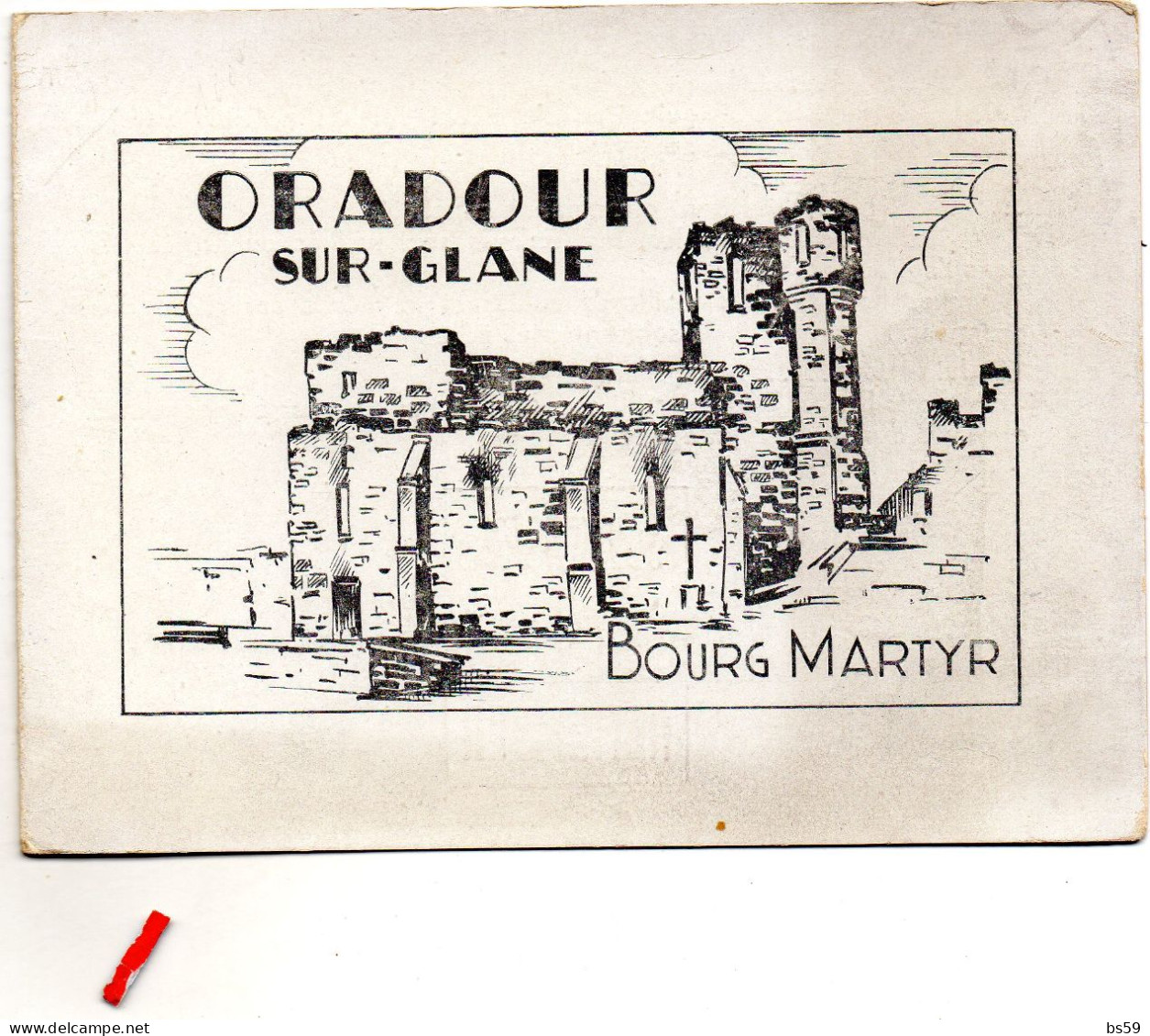 Oradour-sur-Glane Plaquette Souvenir Avec Obl° Oradour (octobre 1945) - Sonstige & Ohne Zuordnung