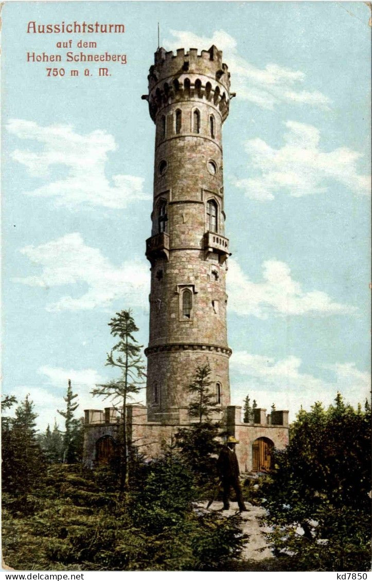 Aussichtsturm Auf Dem Hohen Schneeberg - Tschechische Republik