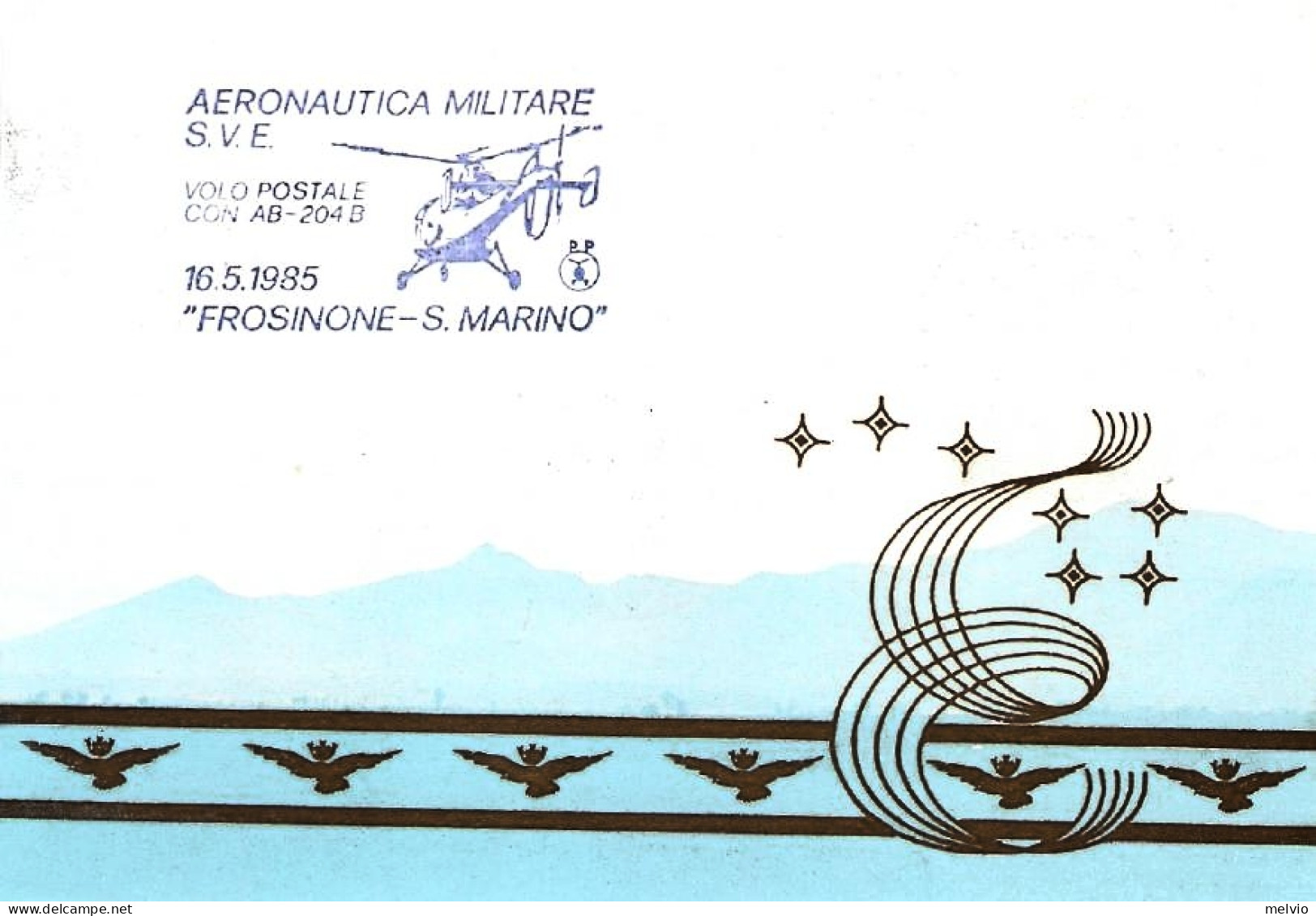 Vaticano-1985 Cartolina Celebrazioni 25^ Anniversario Scuola Volo Elicotteri,bol - Airmail