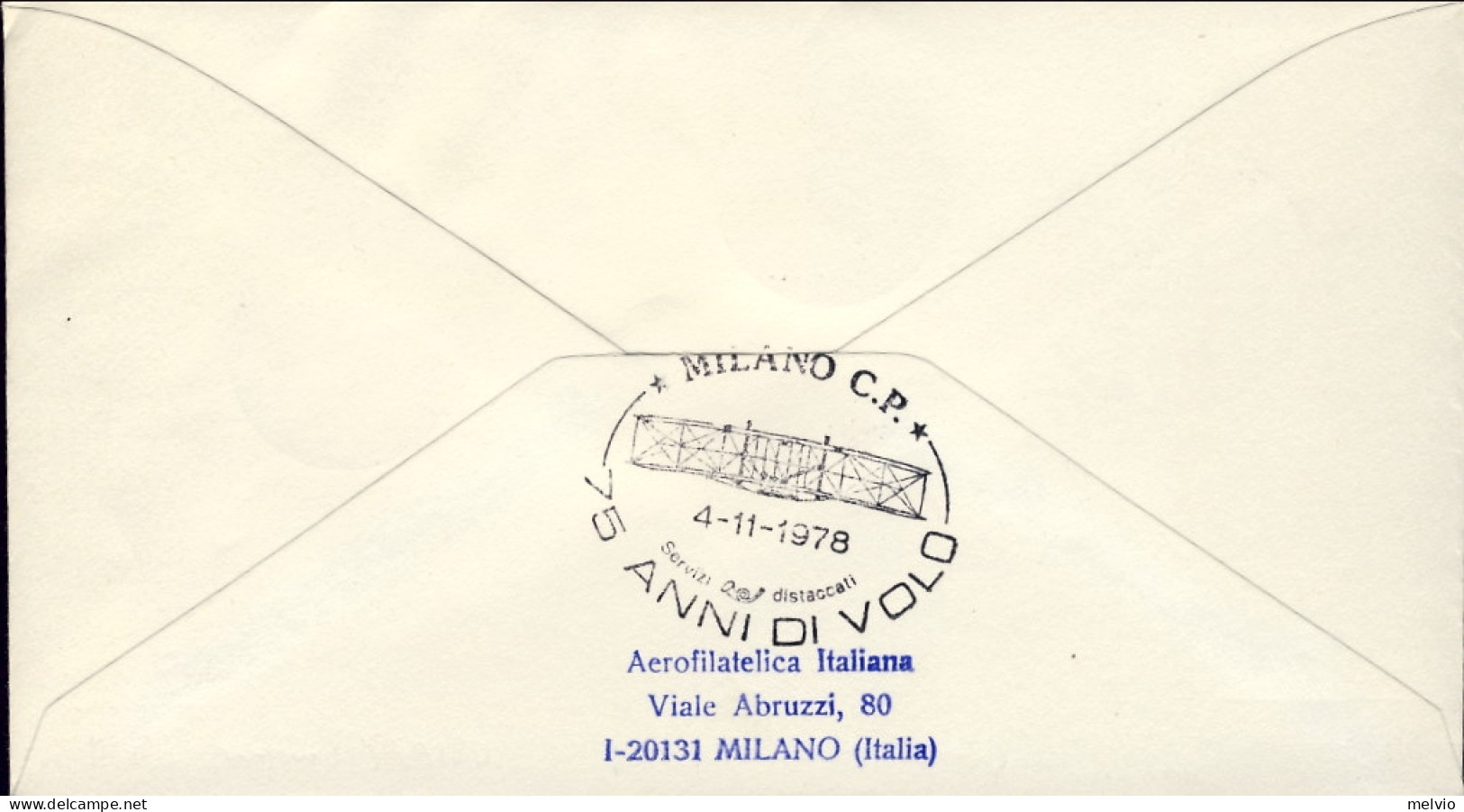 Vaticano-1978 "75 Anni Di Volo"bollo Volo Postale San Marino-Milano Del 4 Novemb - Airmail