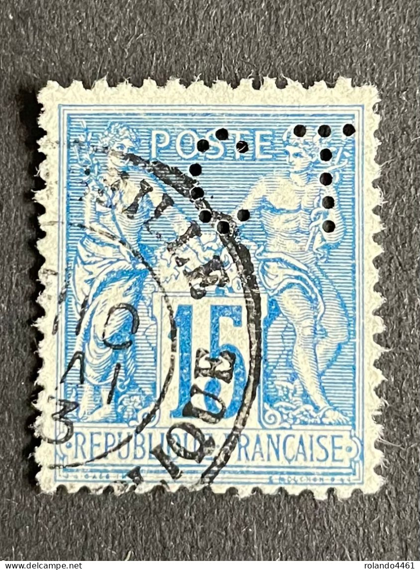 FRANCE C N°101 Sage CT 367 Indice 3 Perforé Perforés Perfins Perfin  !! - Sonstige & Ohne Zuordnung