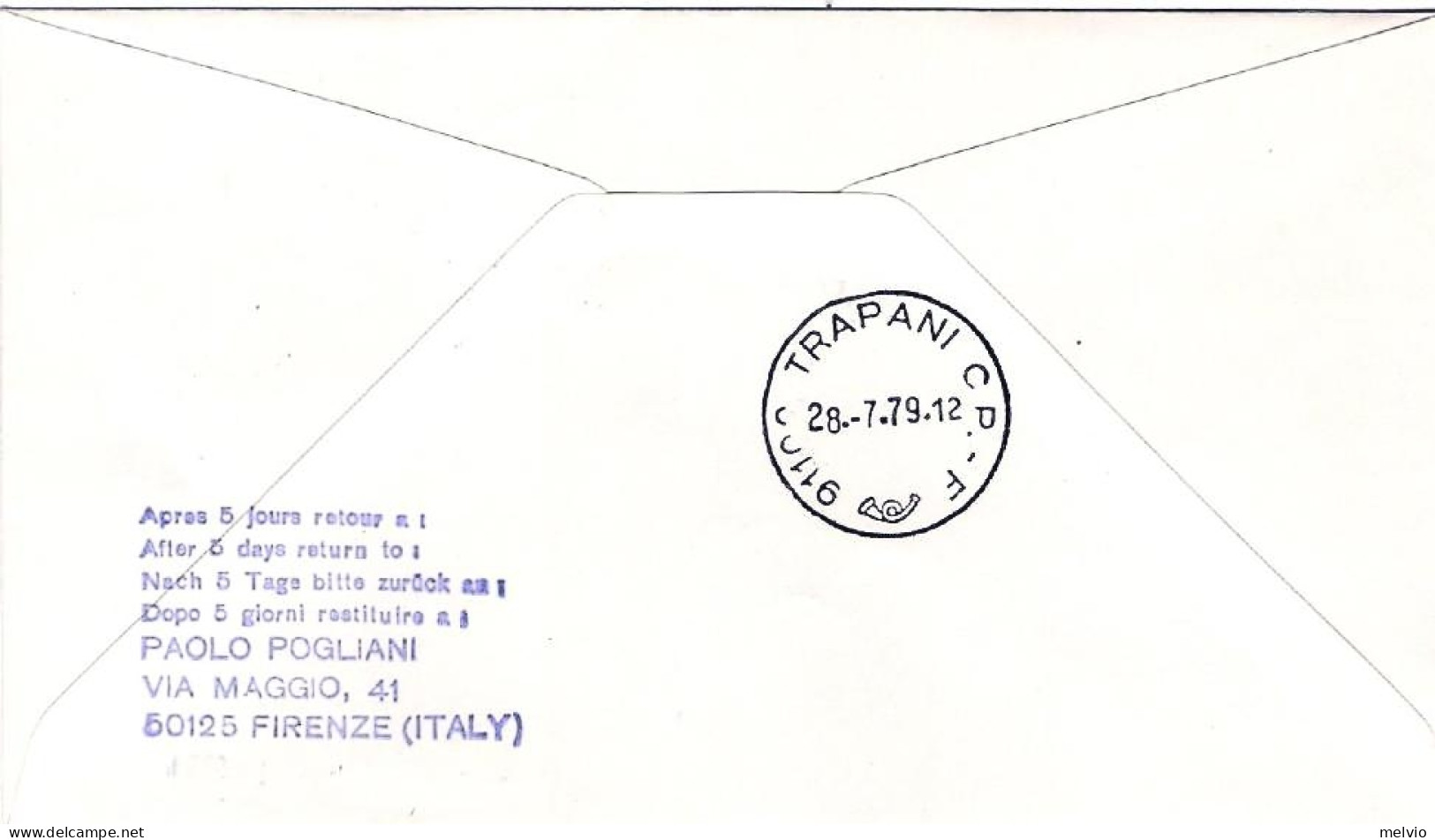 Vaticano-1979 31^ Giro Aereo Internazionale Di Sicilia,firma Del Pilota - Airmail
