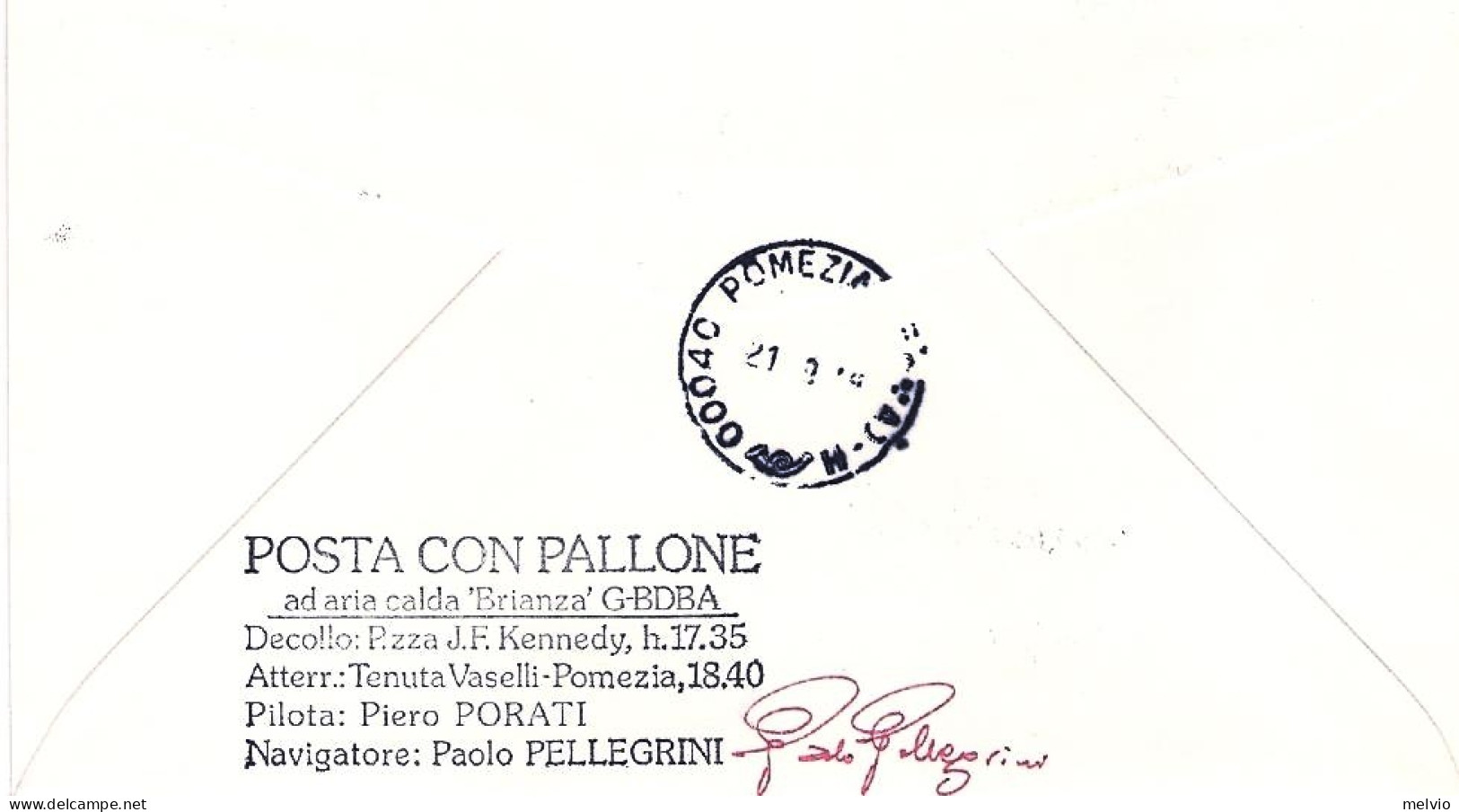 1978-Jersey Volo Con Mongolfiera Per Eurphila Roma-Pomezia Al Verso Bollo "posta - Jersey